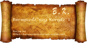 Beregszászy Kornél névjegykártya