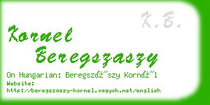 kornel beregszaszy business card